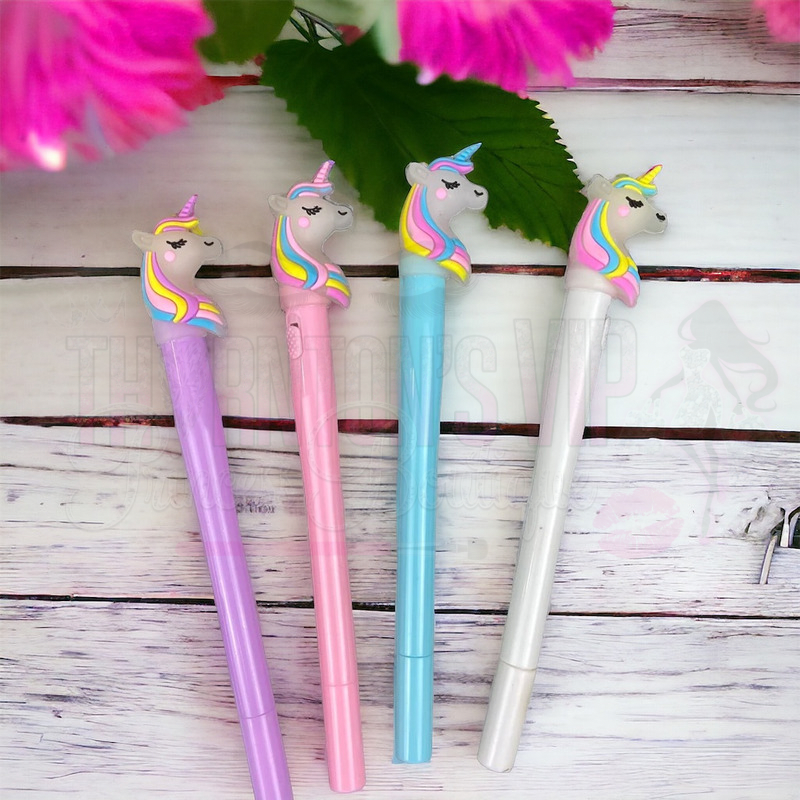 Set Of Four Cute Light Up Unicorn Pens