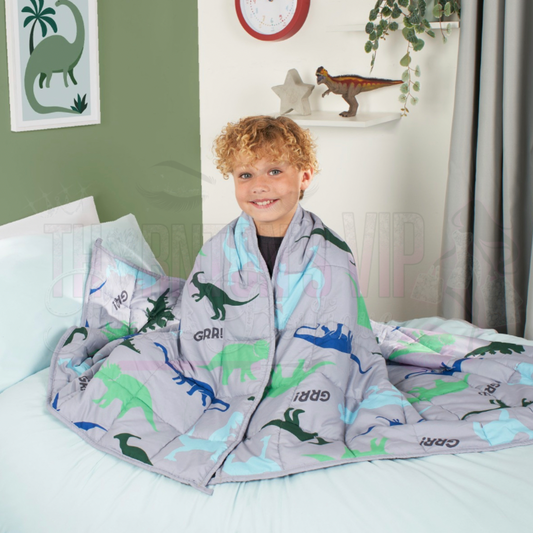 Kids Teddy Fleece Dinosaur Weighted Blanket