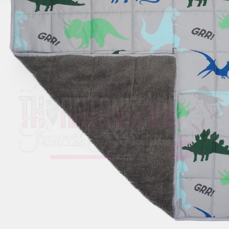 Kids Teddy Fleece Dinosaur Weighted Blanket