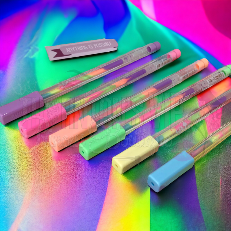 Set Of Six Rainbow Fluorescent Gel Pens