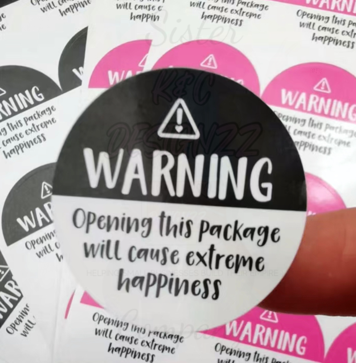 Warning: Extreme Happiness Unleashed Circle Stickers