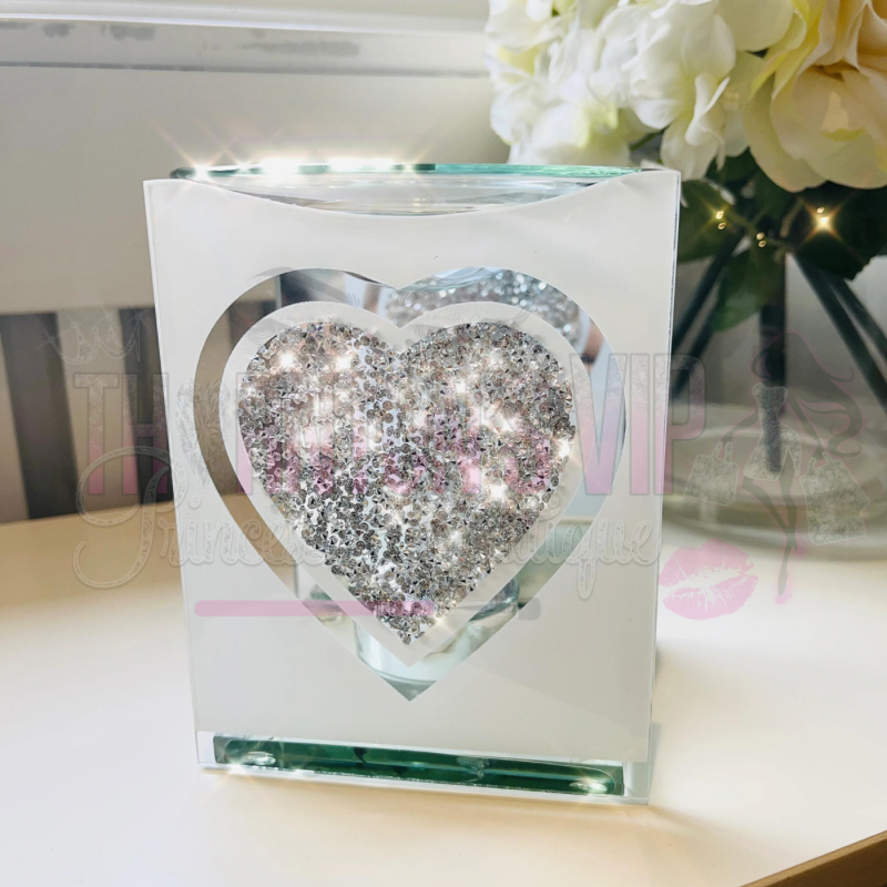 Crystal Heart Wax/Oil Burner