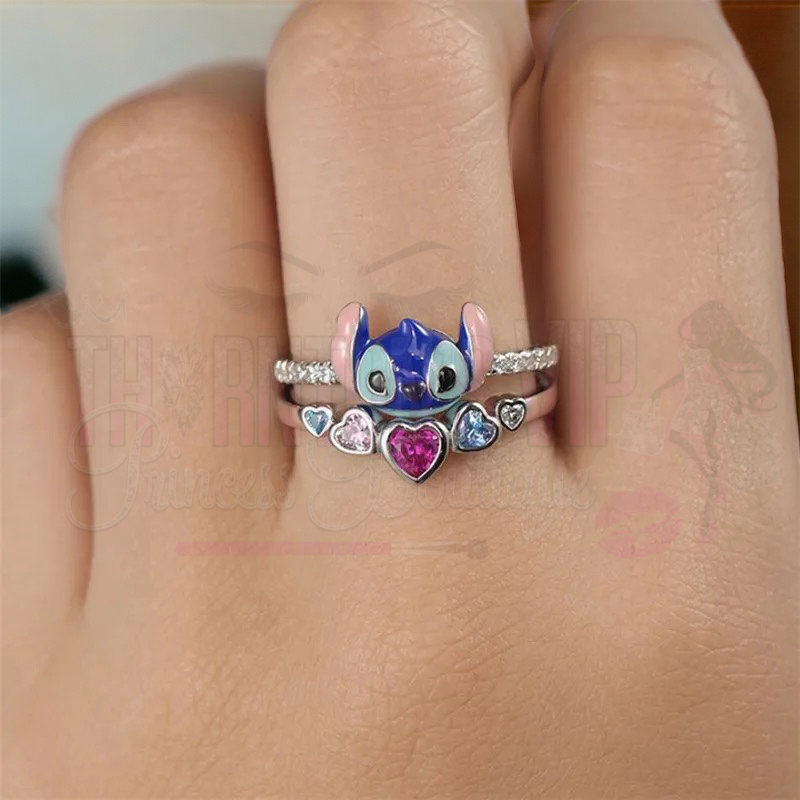 Blue Monster Love Sparkle Ring