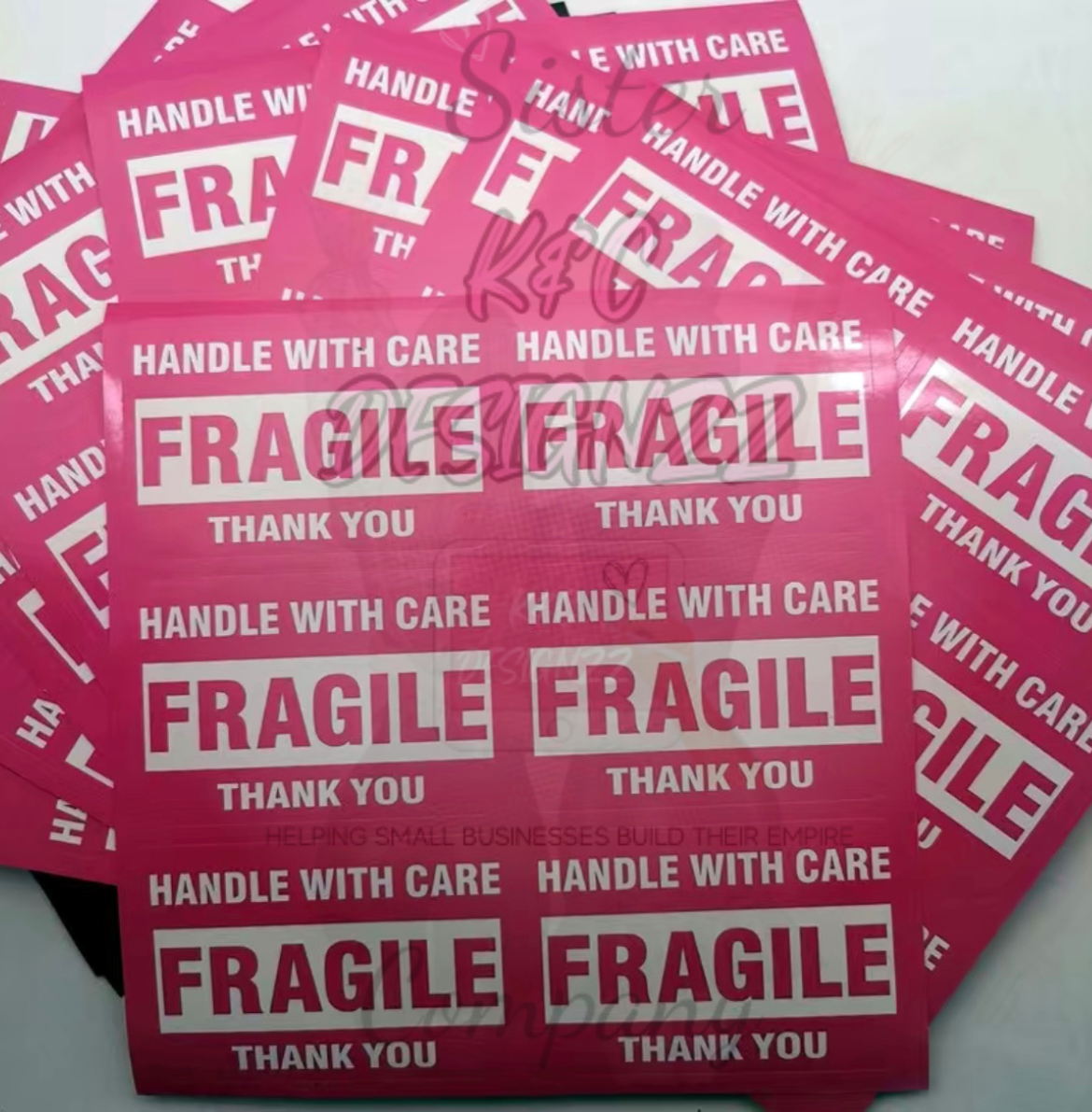 CarefulTouch Rectangular Stickers: Black, Pink, Hot Pink, and White Edition