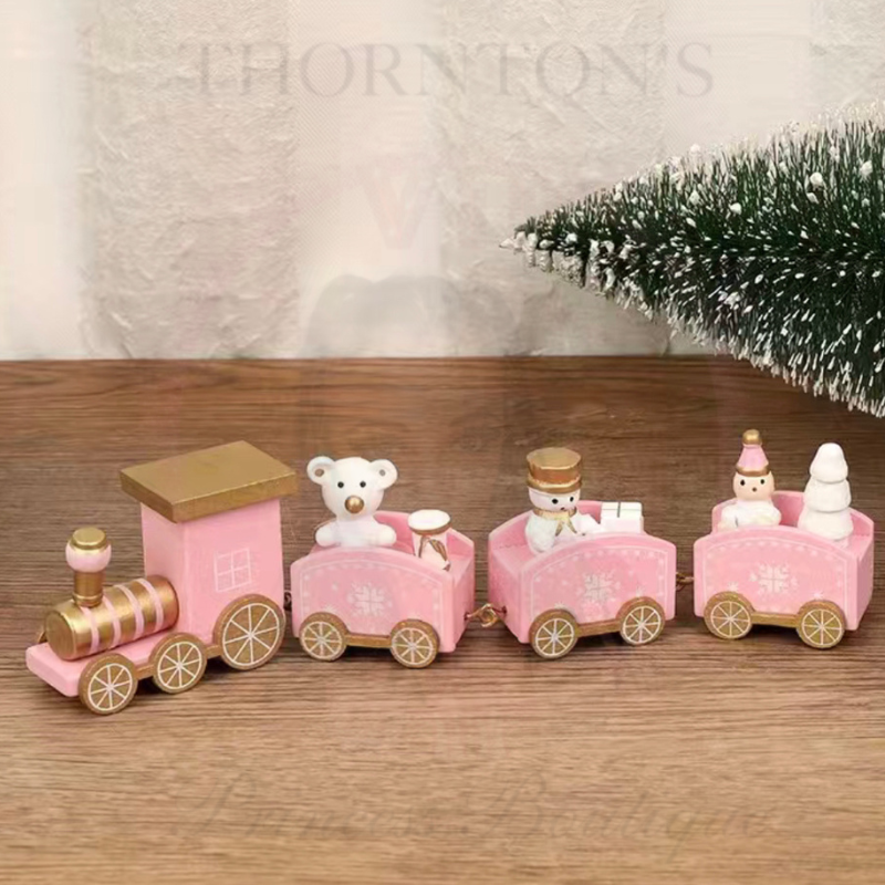 Wooden Christmas Train Ornament