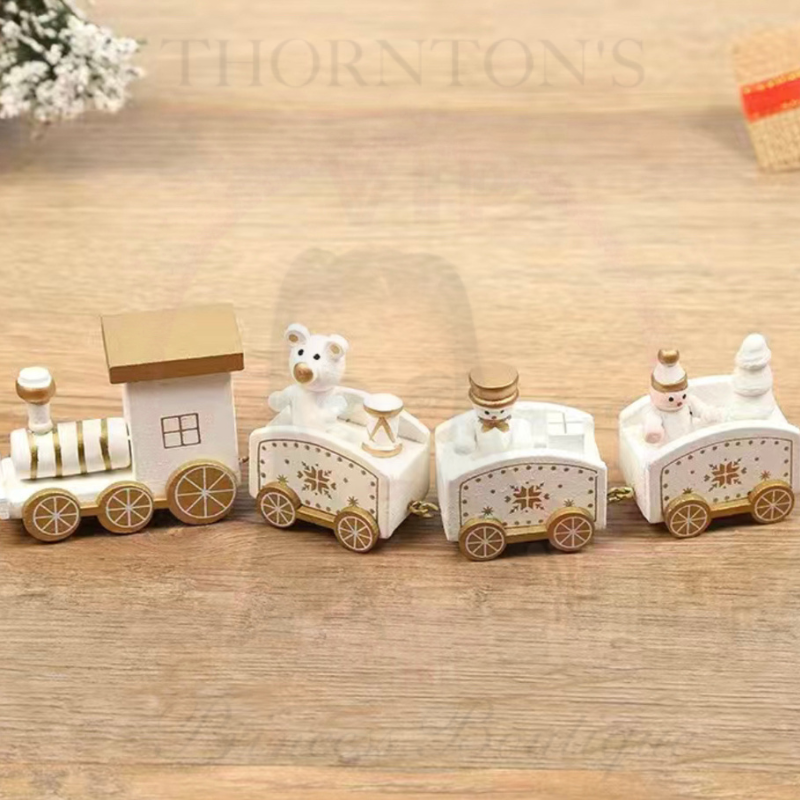 Wooden Christmas Train Ornament