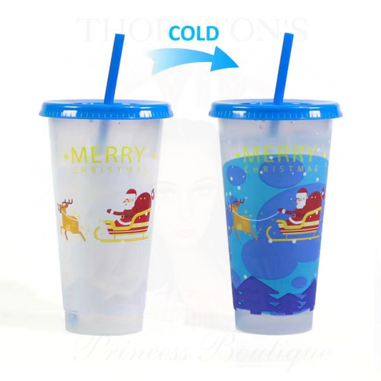 Festive Color-Changing Christmas Cold Cup