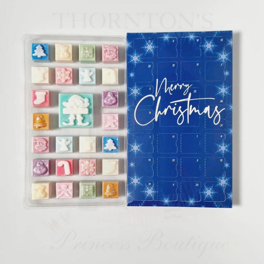 Exclusive Merry Christmas Blue Snowflake Wax Melt Advent Calendar