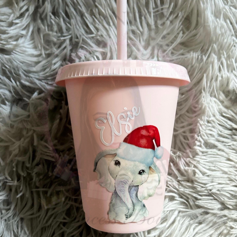 Kids Personalised Christmas Safari Animal Cold Cup