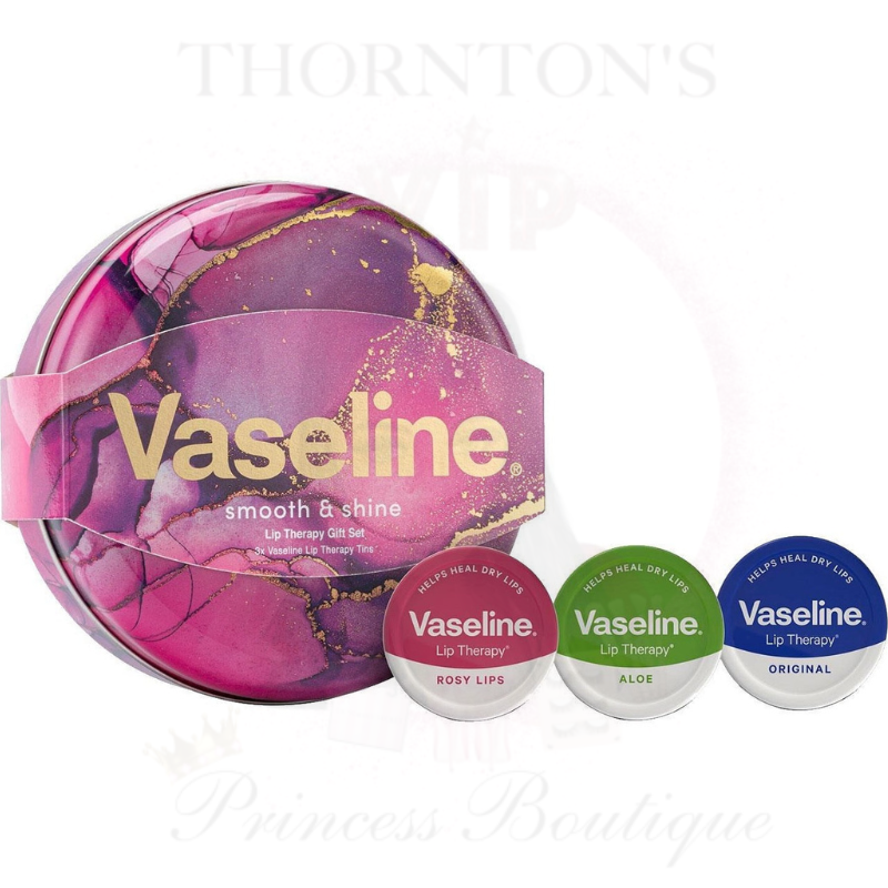 Vaseline Smooth & Shine Lip Therapy Rosy Selection Tin Gift Set