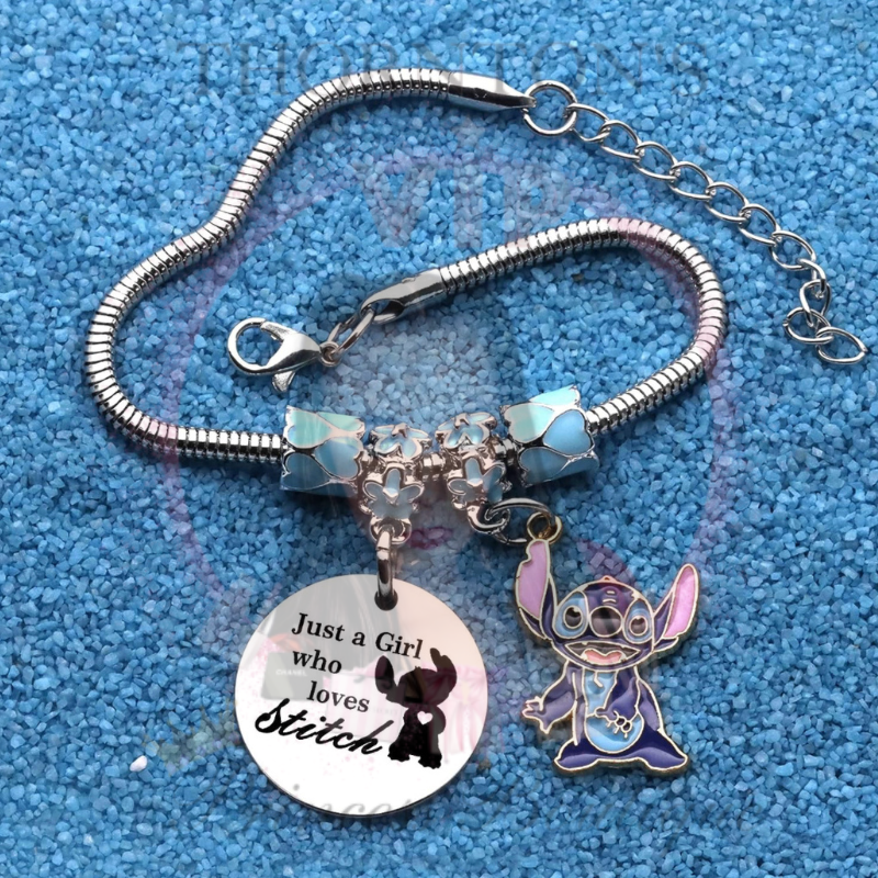 ‘Just A Girl Who Loves Stitch’ Charm Bracelet