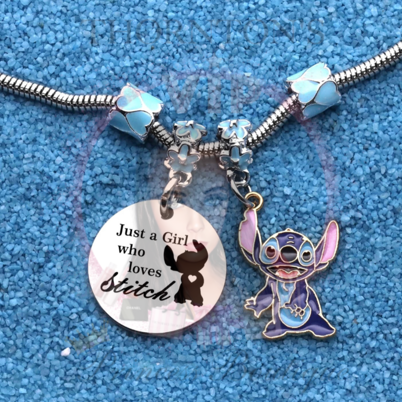 ‘Just A Girl Who Loves Stitch’ Charm Bracelet