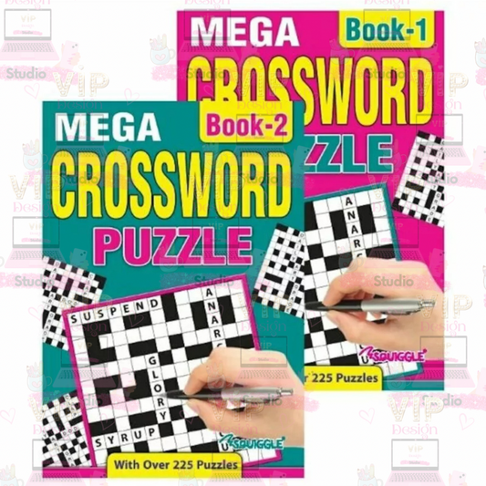 Mega Crossword Puzzle Books - Set Of Two