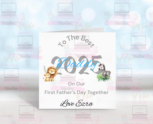 Our First Father’s Day Personalised Safari Themed Card