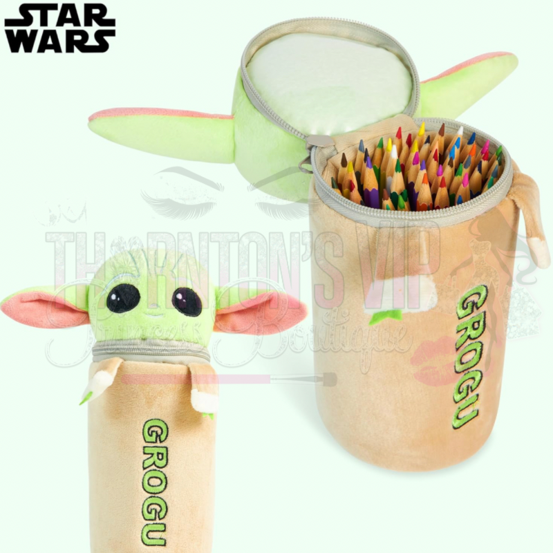 Official Star Wars Grogu Galactic Pencil Case & Coloring Pens Set