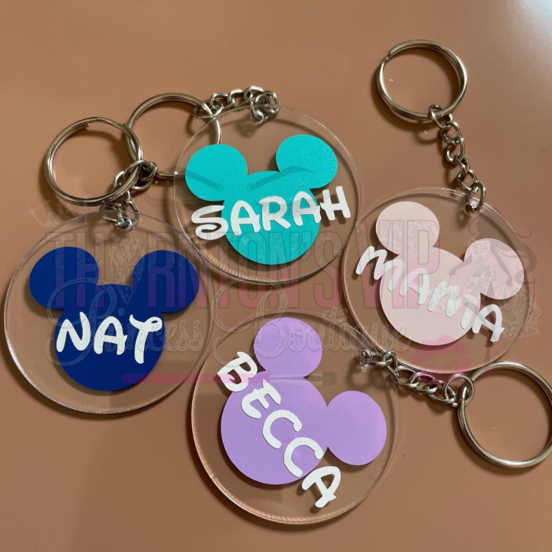 Mickey Magic Personalised Circle Keycharm