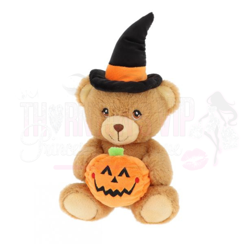 Keeleco Bear with Witch Hat & Pumpkin