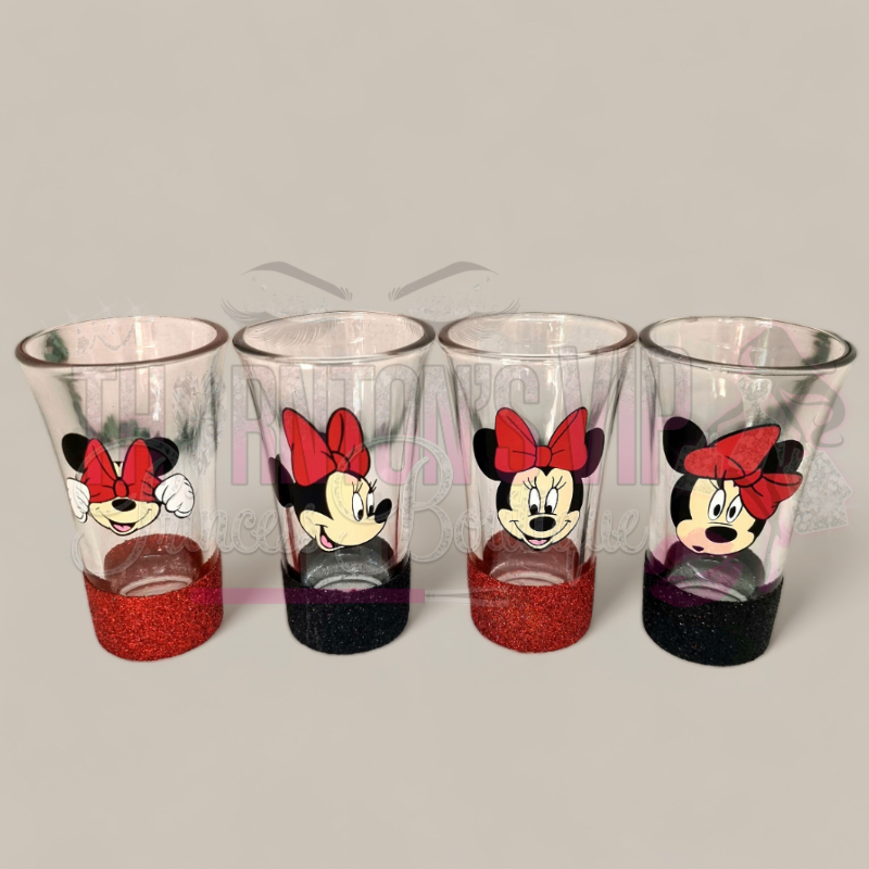 Set Of Four Sparkling Iconic Character Shot Glasses