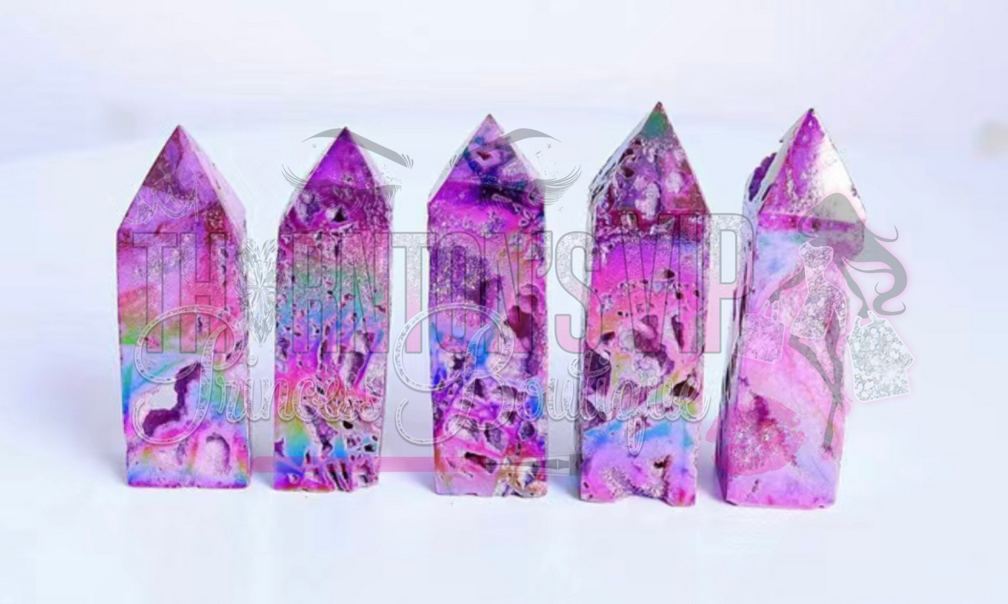 Purple Aura Sphalerite Crystal Tower