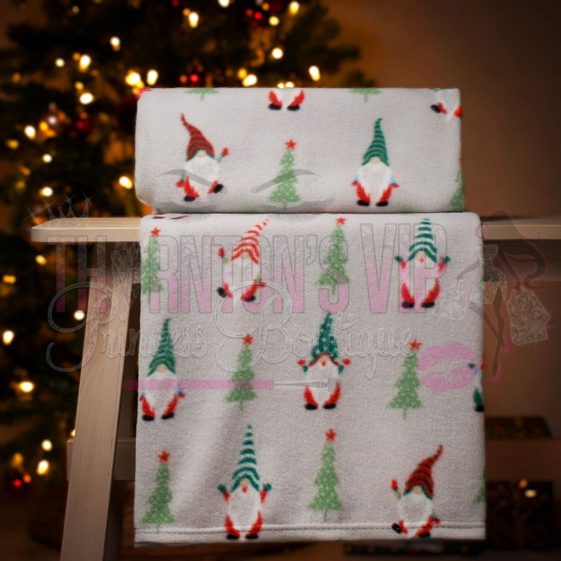 Christmas Gnome Fleece Throw