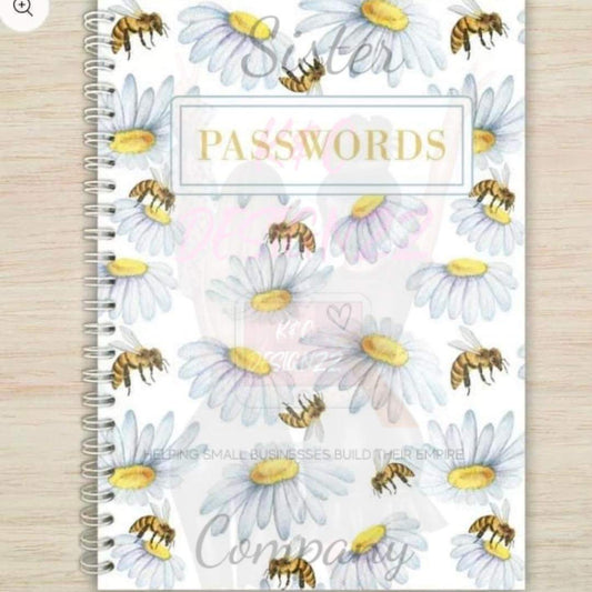 Bees & Daisies Passwords Notebook