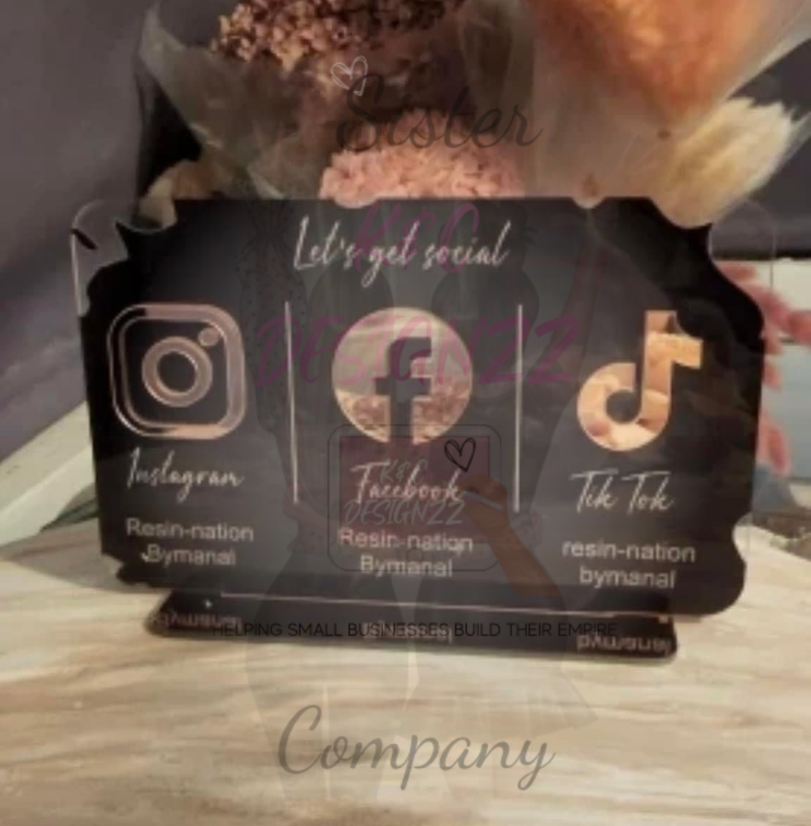 Black Rectangular Social Media Plaque