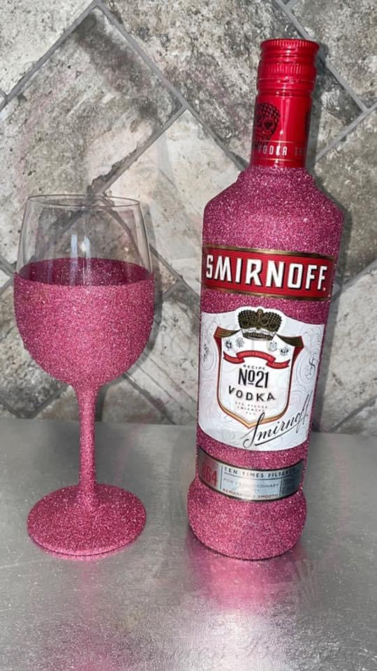 Ombré Glitter Wine Glass Set