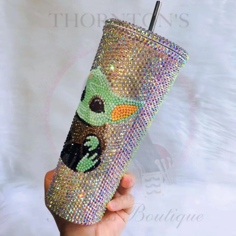 Jeweled Yoda Tumbler