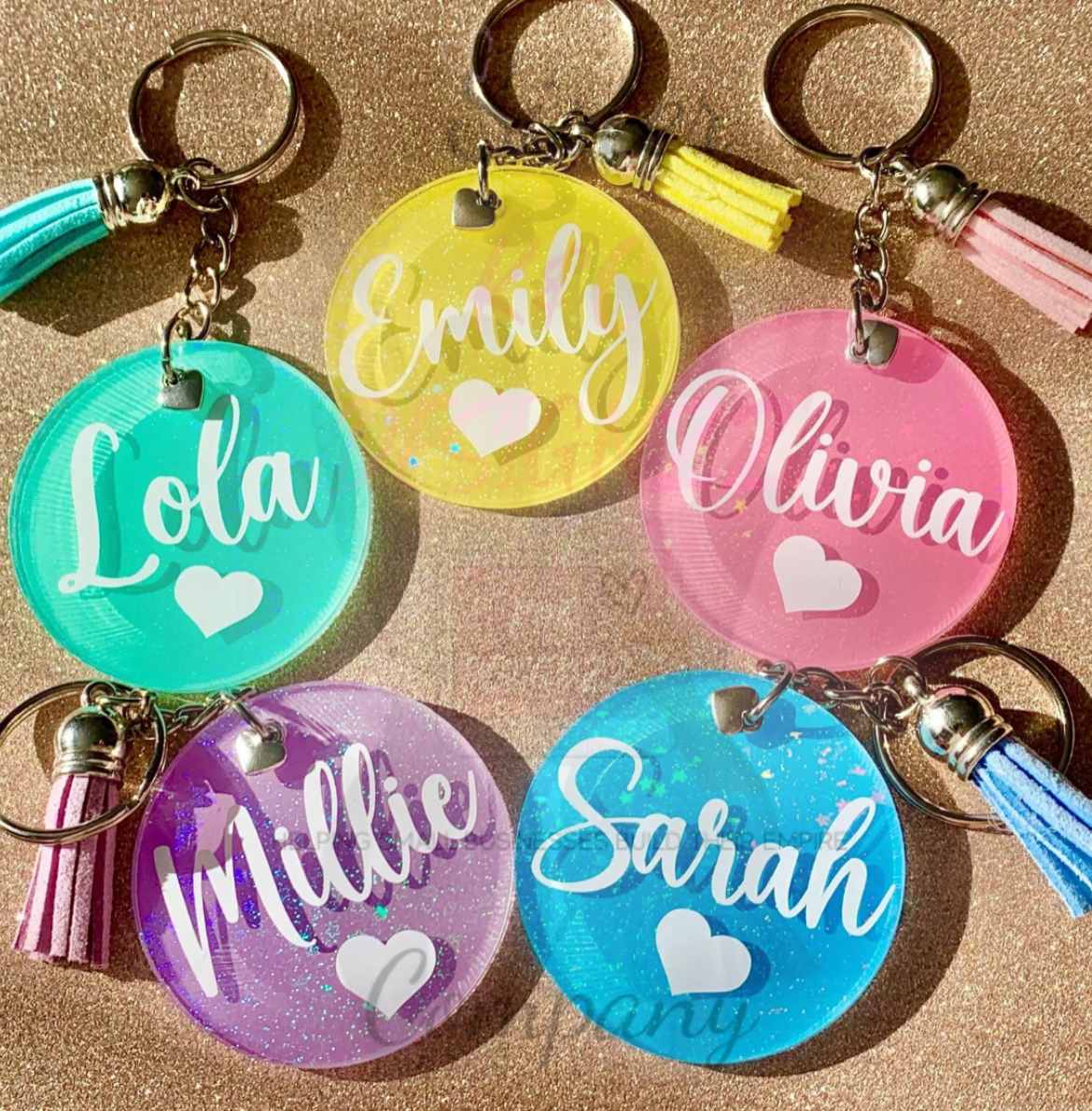 RadiantRound Personalised Keyrings