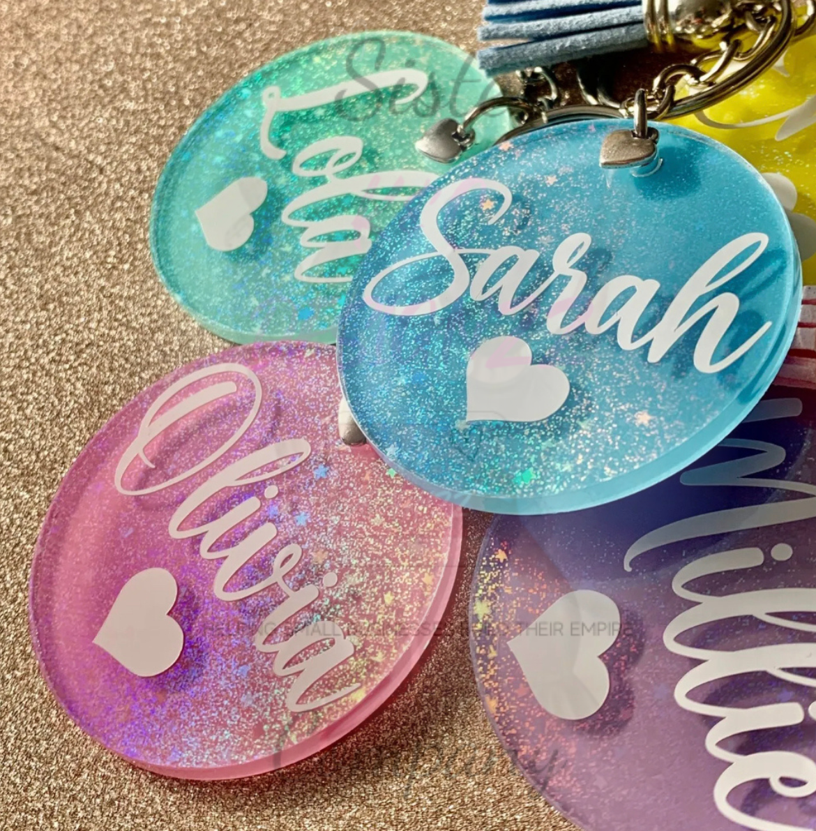 RadiantRound Personalised Keyrings