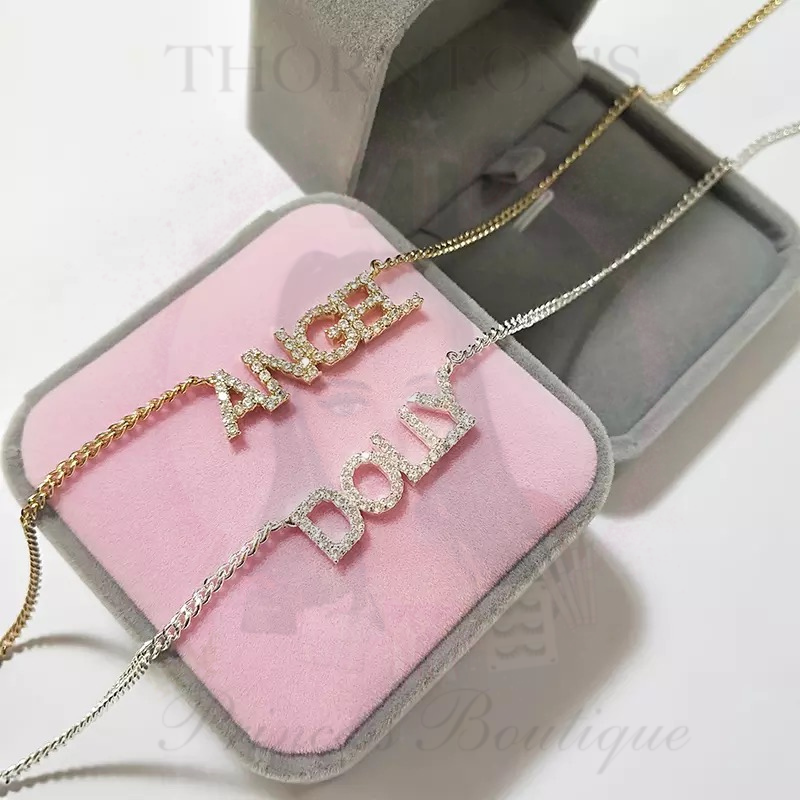 Radiant Diamanté Initials Charm Necklace