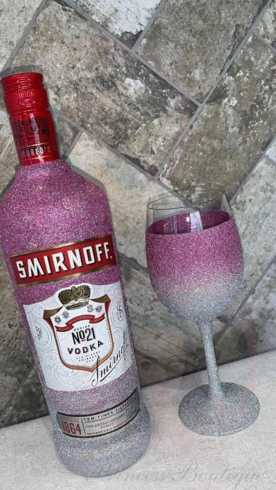 Ombré Glitter Wine Glass Set