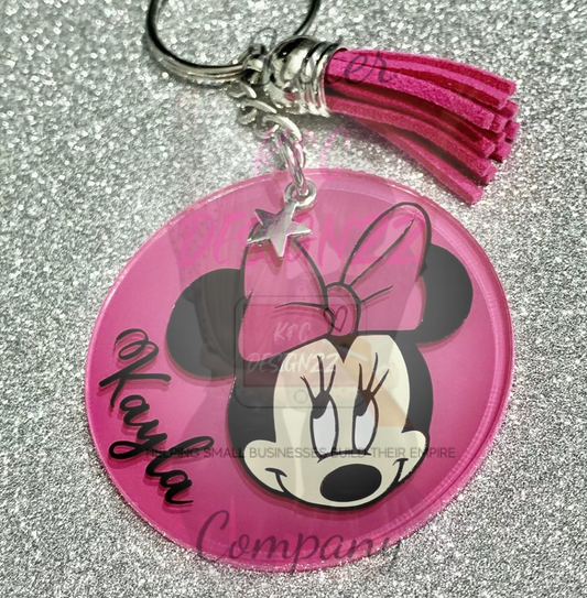 Minnie Mouse Personalised Keyring