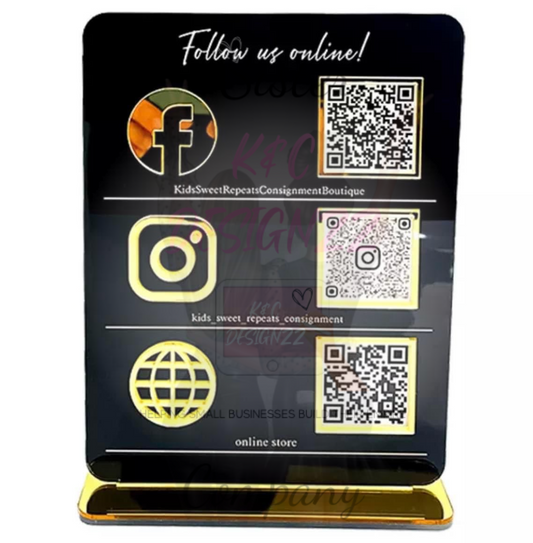 Black & Gold Portrait social media Plaque