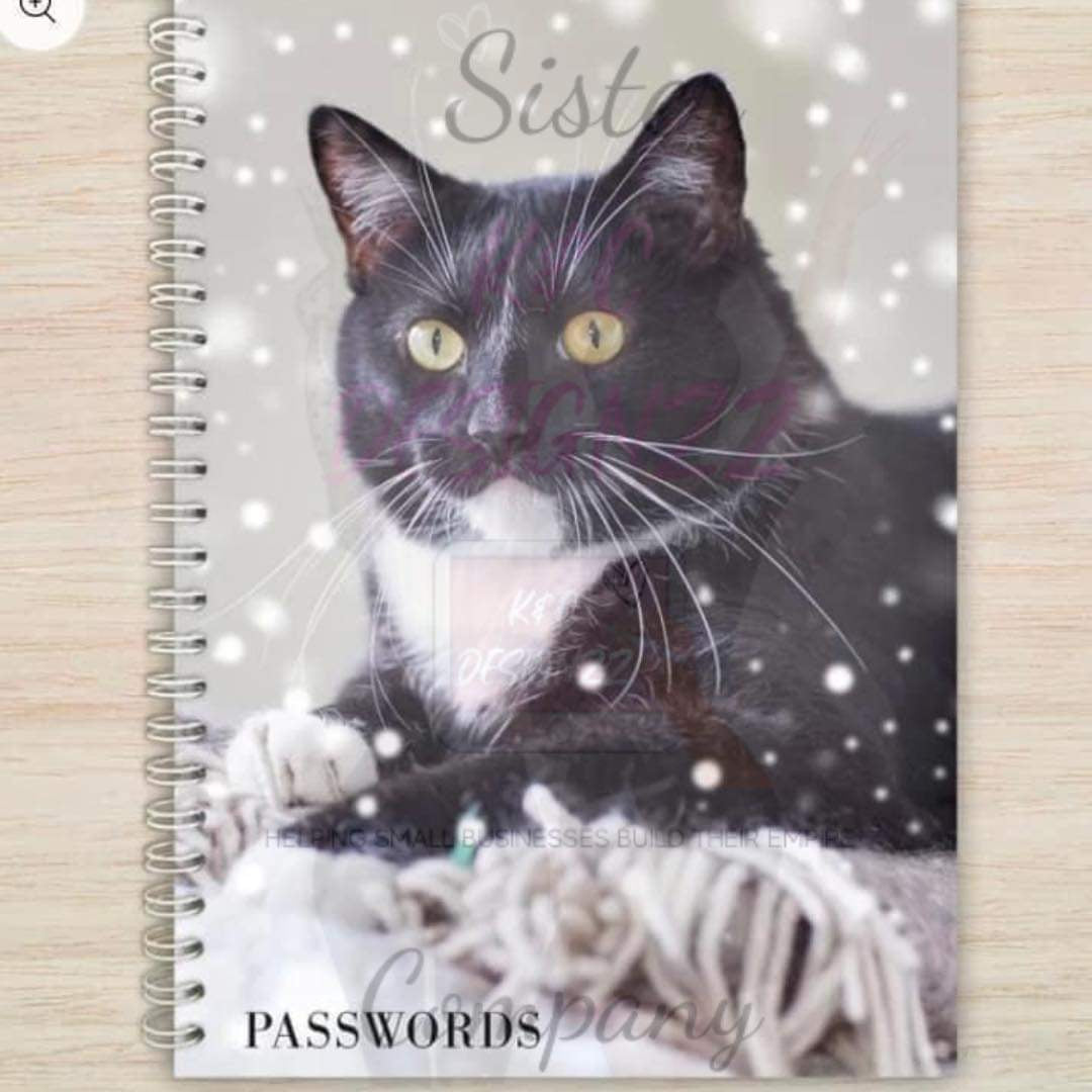Black & White Cat Snowy Notebook