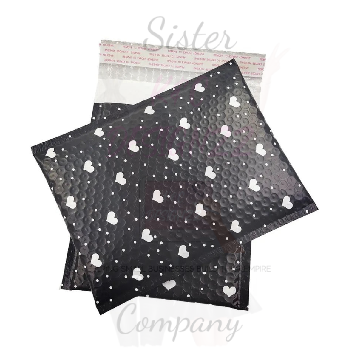 Black Heart Bubble Mailers