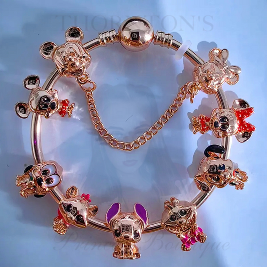 Minnie & Mickey Gold Inspired Bracelet