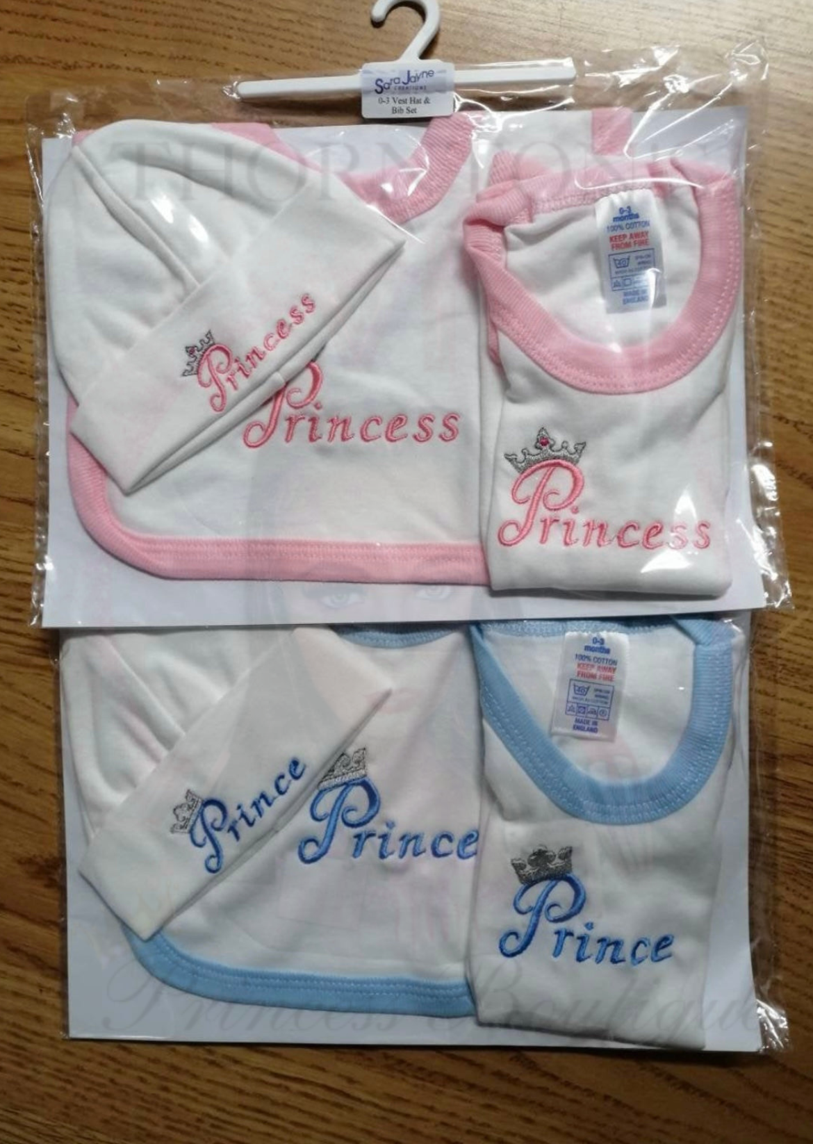 Prince & Princess 3 Piece Baby Gift Set