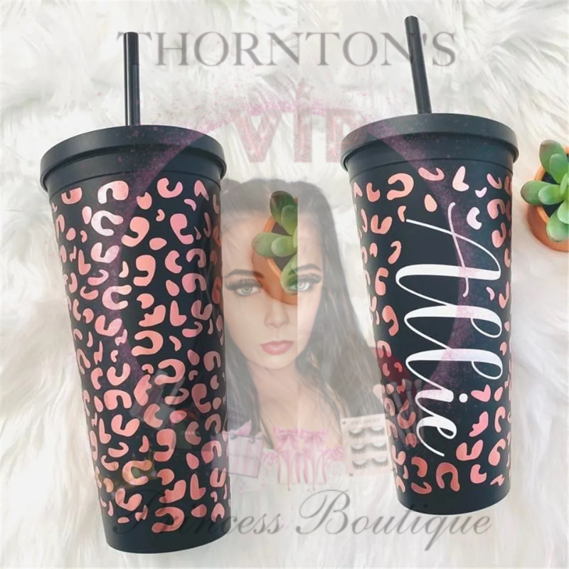 Leopard Luxe Personalised Cold Cup