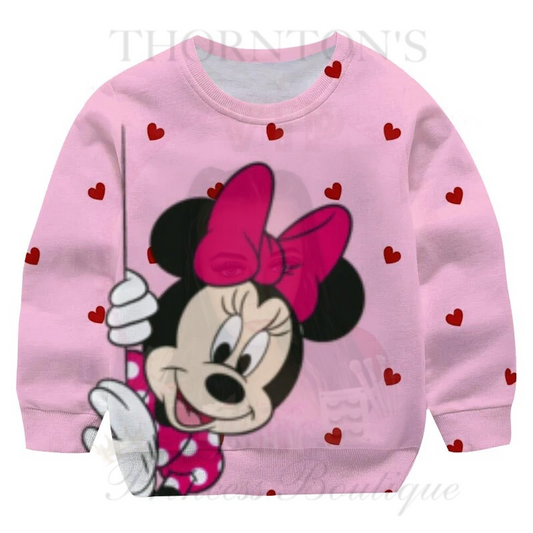 Heart Scatter Minnie Mouse Kids Jumper