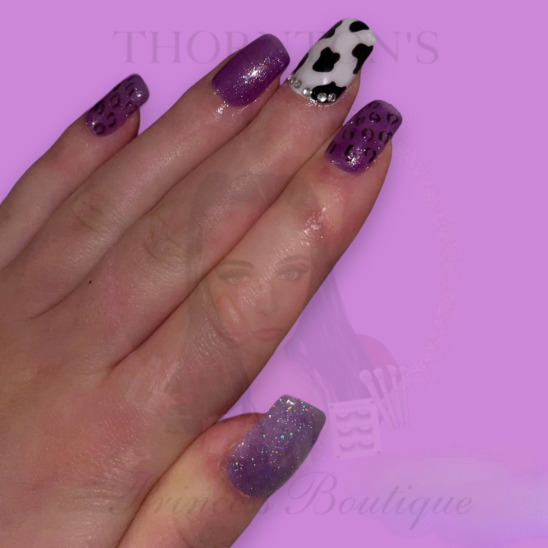 Glamorous Purple Fusion Mix Nails