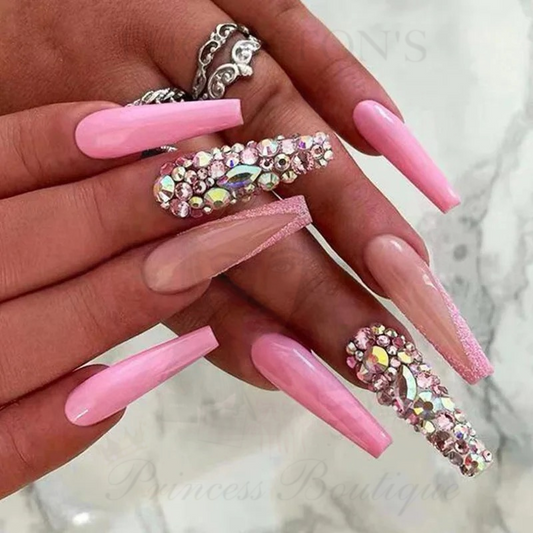 Rose Quartz Glam Nails