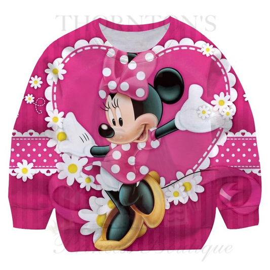 Minnie’s Floral Blush Kids Jumper