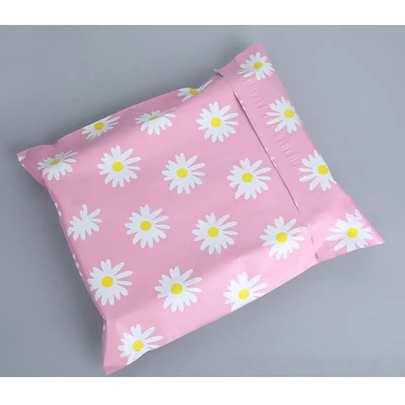 Cute Pink Daisy Flower Postal Bags