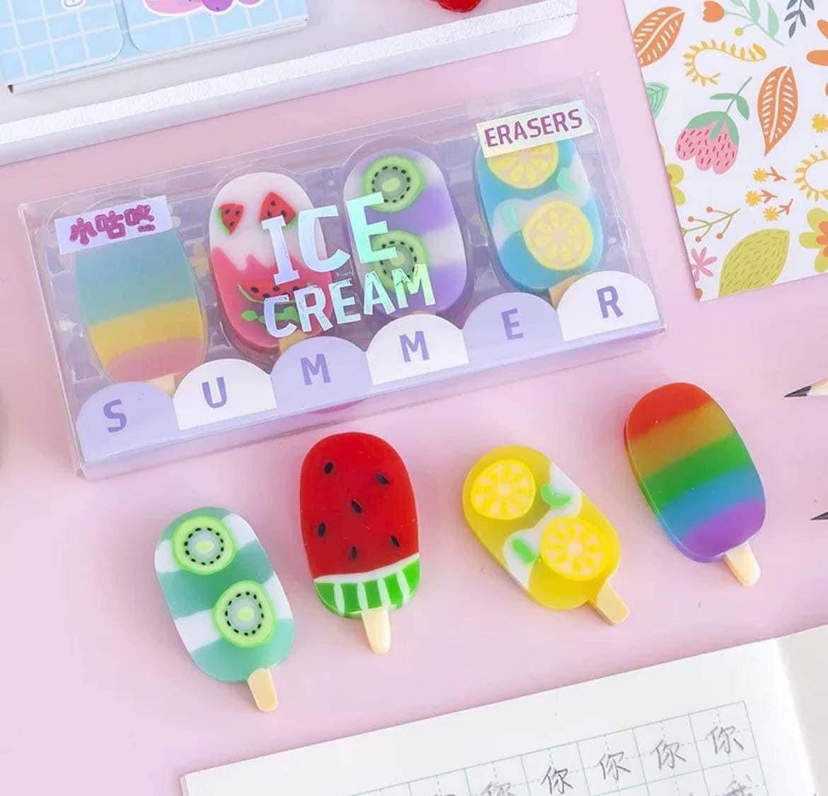 Ice Cream Eraser Set