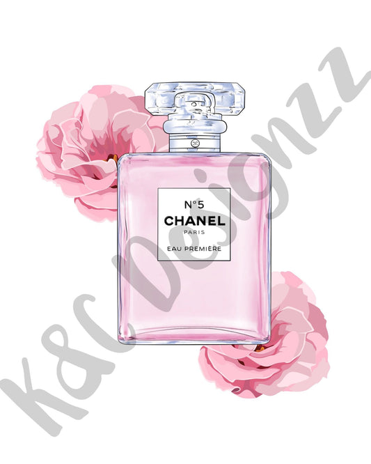CC Rose Perfume Bottle Digital Print
