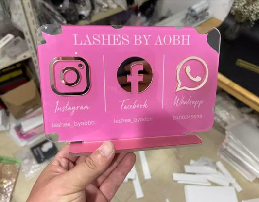 Pink Rectriangle Social Media Plaque