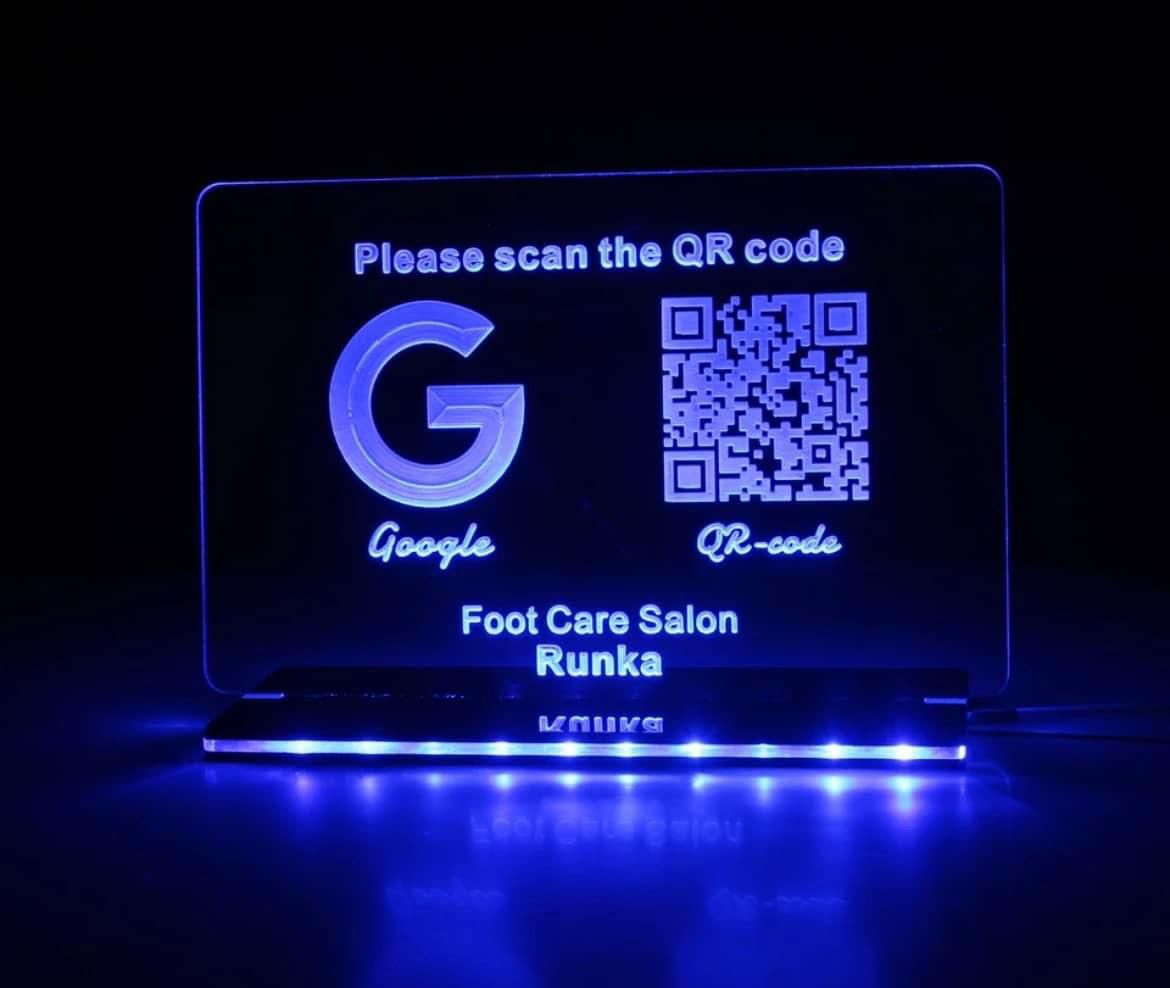 LED QR Code Social Media Plaque