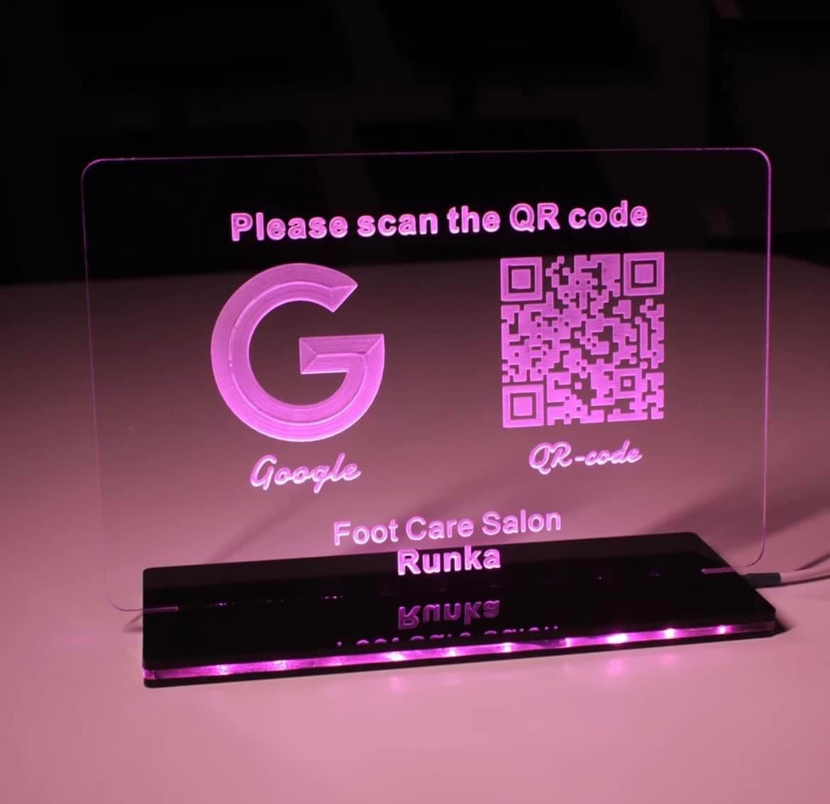 LED QR Code Social Media Plaque