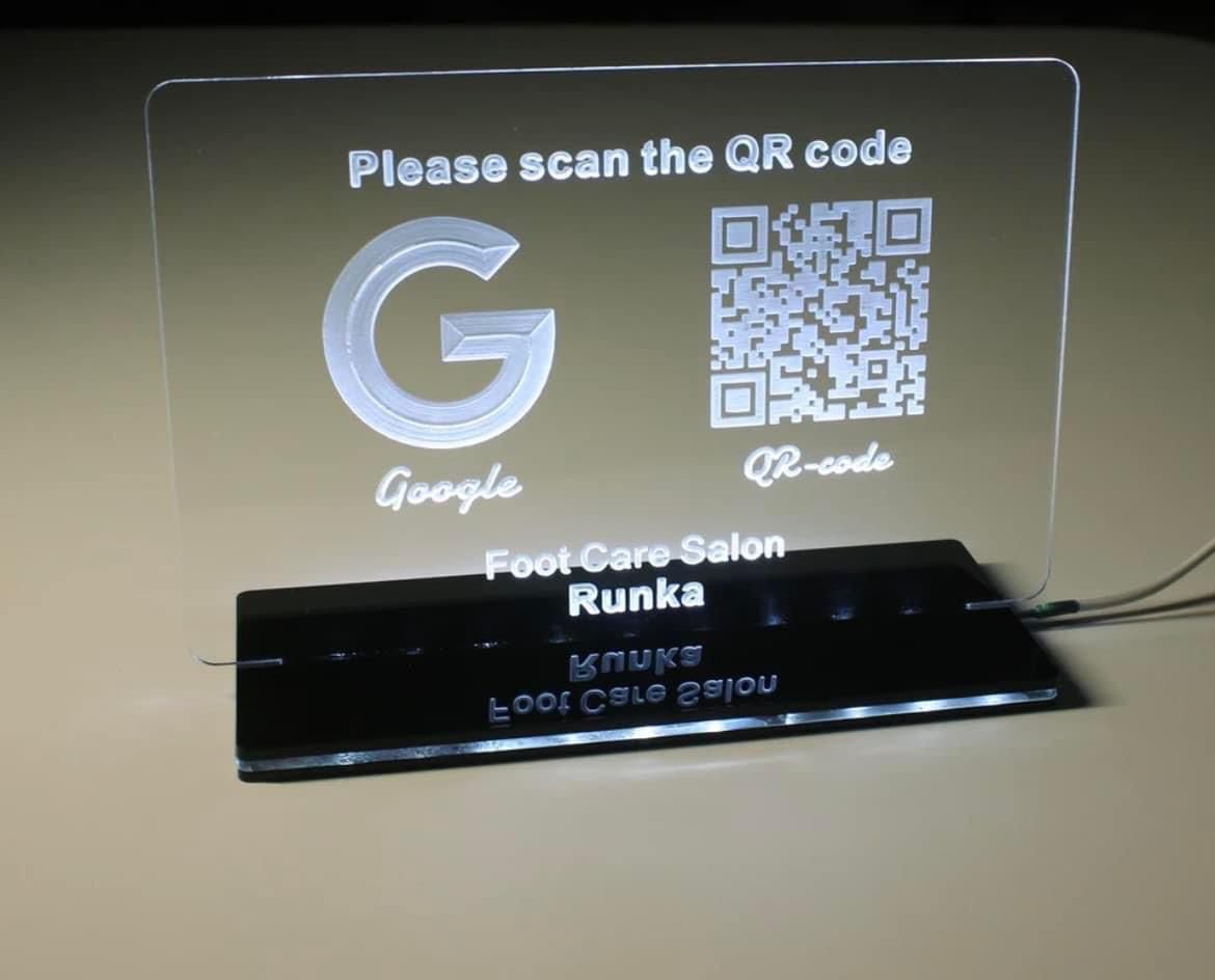 LED QR Code Social Media Plaque